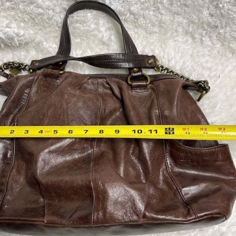 HOBO International Leather distress Brown shoulder bag antique tone hardwares - Picture 11 of 11